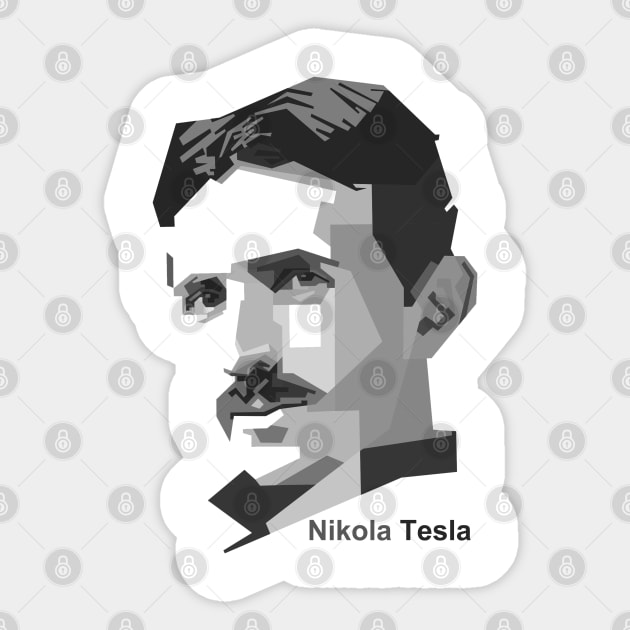 Nikola Tesla Grayscale Art Sticker by mursyidinejad